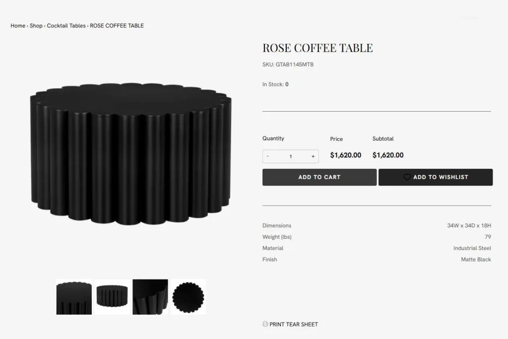 Noir Furniture product detail with high-resolution zoom