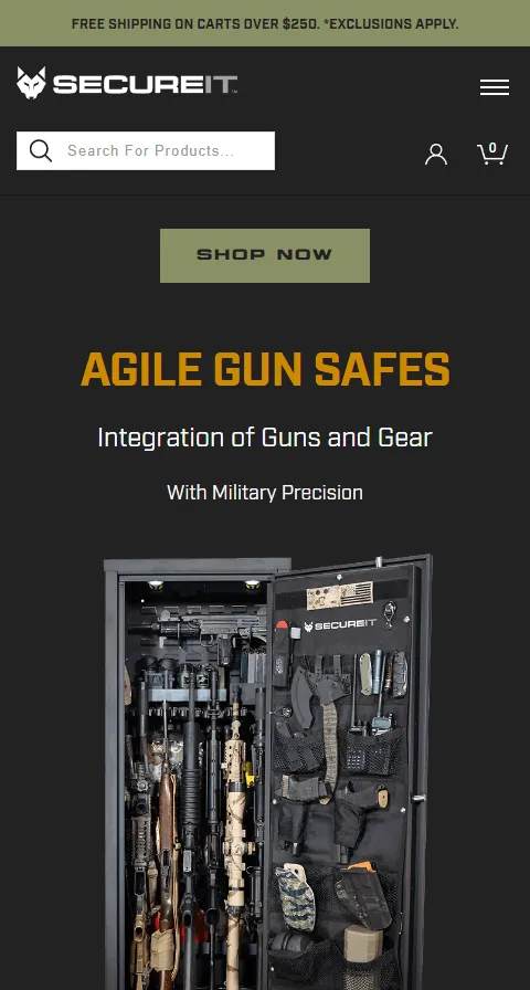 SecureIt Agile modular safes listing on mobile