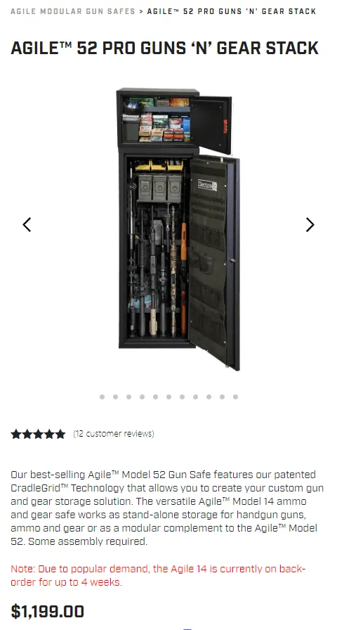 SecureIt Agile 52 Pro product detail on mobile