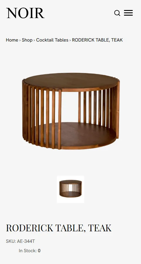 Noir Furniture Roderick table on mobile