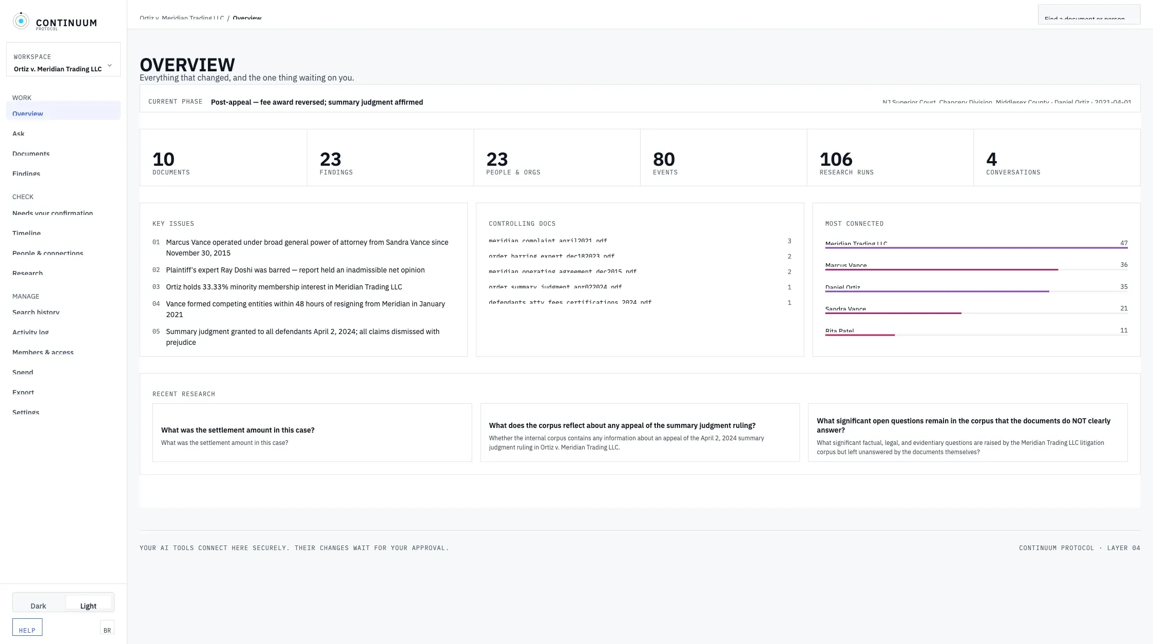 Continuum matter overview
